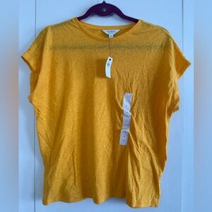 Banana Republic Linen Blend Yellow Short Sleeve Top